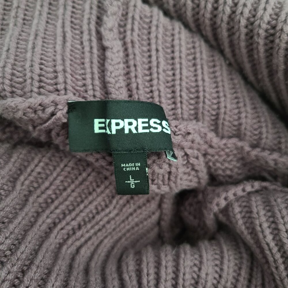 Express Women's Cable Knit Turtleneck Sweater Purple Size Large - Picture 8 of 9